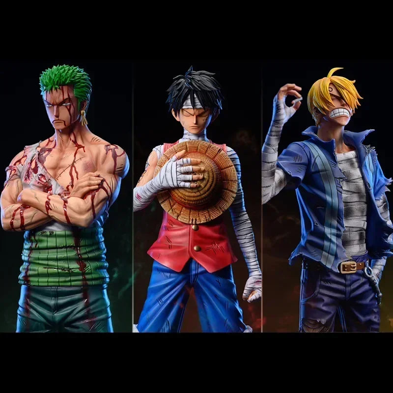 Estátuas One Piece Action Figure Zoro, Sanji & Luffy (30cm)