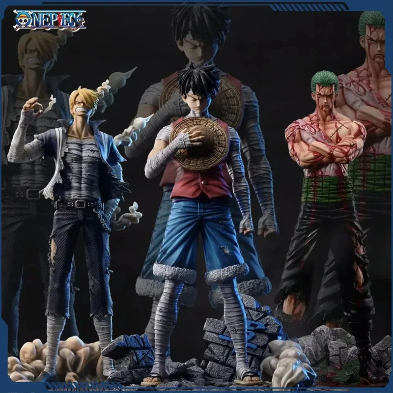 Estátuas One Piece Action Figure Zoro, Sanji & Luffy (30cm)